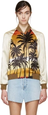 SAINT LAURENT Multicolor Palm Tree Bomber Jacket