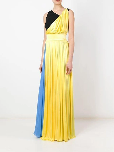 Shop Fausto Puglisi Block Colour Gown In Yellow