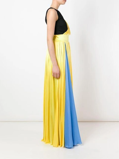 Shop Fausto Puglisi Block Colour Gown In Yellow