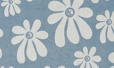 Shop Slowtide Iggy Yin & Yang Flower Cotton Beach Towel In Sky Blue