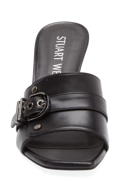Shop Stuart Weitzman Maverick 75 Slide Sandal In Black