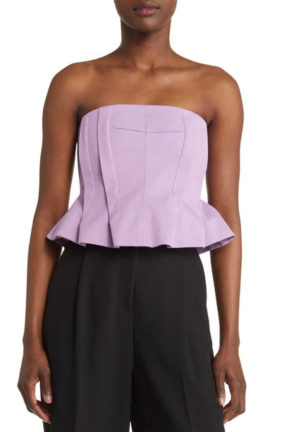 Shop Nackiyé Maxim Pleated Bustier Top In Lilac