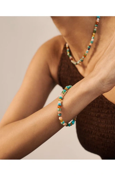 Shop Monica Vinader Freedom Beaded Bracelet In 18ct Gold Vermeil/ Ss