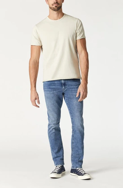 Shop Mavi Jeans Raw Edge Cotton T-shirt In Pelican