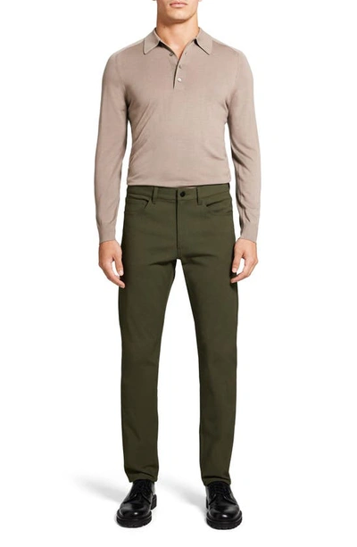 Shop Theory Raffi Twill Pants In Olive Branch - Fat
