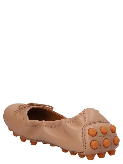 Shop Tod's Bow Leather Ballet Flats