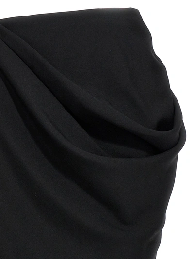 Shop Alexander Mcqueen Slashed Drape Skirts Black