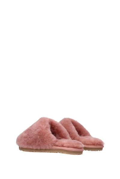 Shop Mou Slippers And Clogs Fur Pink Blush
