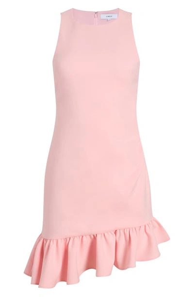 Shop Likely Tina Asymmetric Ruffle Hem Minidress In Rose Shadow