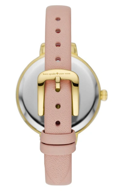 Shop Kate Spade Metro Leather Strap Watch Set, 30mm In Gold