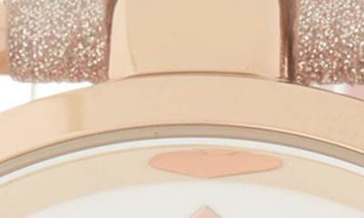 Kate Spade New York Holland Three-hand Rose Gold-tone Glitter Leather Watch, 34mm In Rose Gold