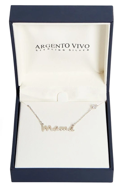 Shop Argento Vivo Sterling Silver 18k Gold Plated Sterling Silver Bezel Cz Scripted Mama Necklace