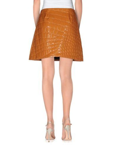 Shop Miu Miu Mini Skirt In Camel