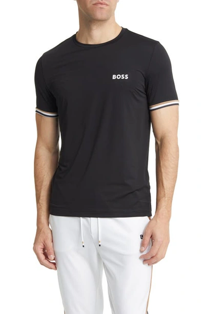 Shop Hugo Boss X Matteo Berrettini Slim Fit Crewneck T-shirt In Black
