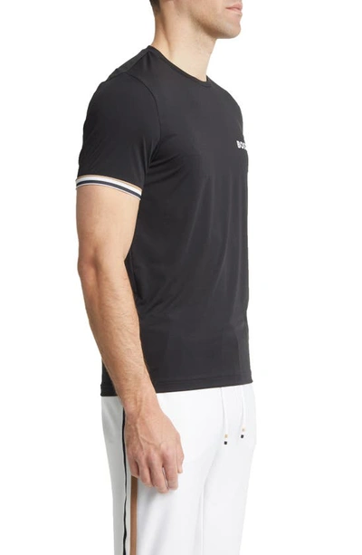 Shop Hugo Boss X Matteo Berrettini Slim Fit Crewneck T-shirt In Black