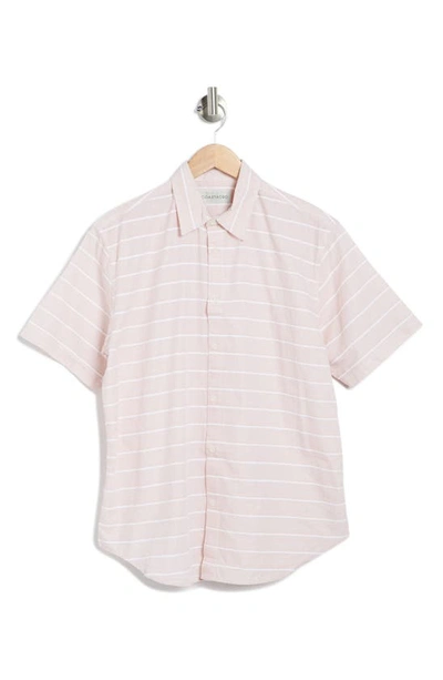Shop Coastaoro Yarn Dye Cotton Button-up Shirt In Saro Dirty Pink