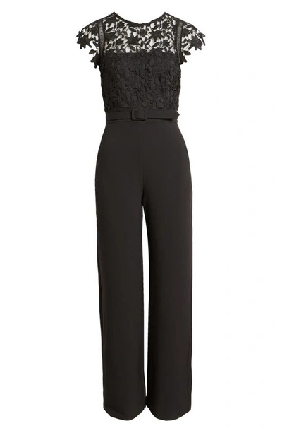 Shop Eliza J Lace Bodice Jumpsuit In Black