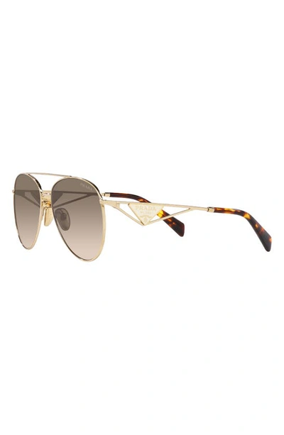 Shop Prada 56mm Gradient Pilot Sunglasses In Pale Gold