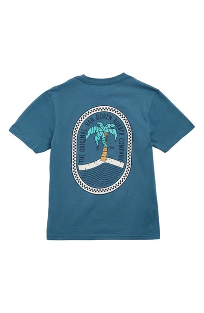 Vans Kids\' Old Skool Island Cotton Graphic T-shirt In Teal | ModeSens