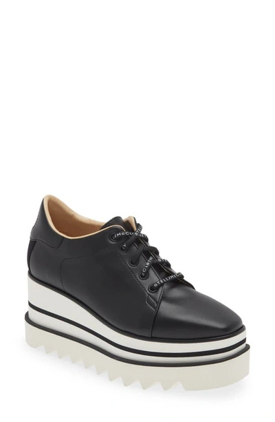 Stella Mccartney Sneakelyse Vegan Logo Platform Loafers In 1065 Black/ White