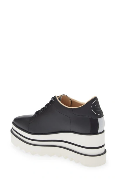 Stella Mccartney Sneakelyse Vegan Logo Platform Loafers In 1065 Black/ White