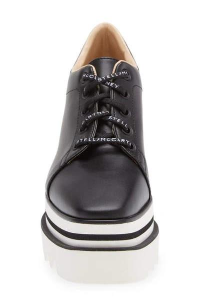 Stella Mccartney Sneakelyse Vegan Logo Platform Loafers In 1065 Black/ White