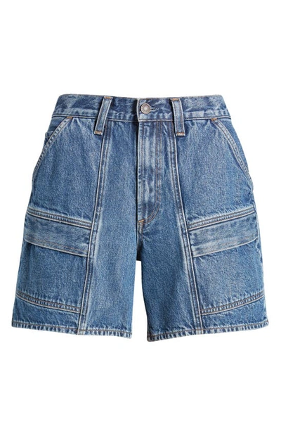 Shop Agolde Cooper Denim Cargo Shorts In Ambition