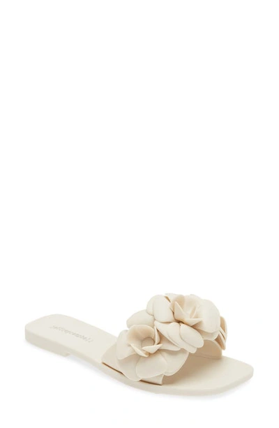 Shop Jeffrey Campbell Floralee Slide Sandal In Cream