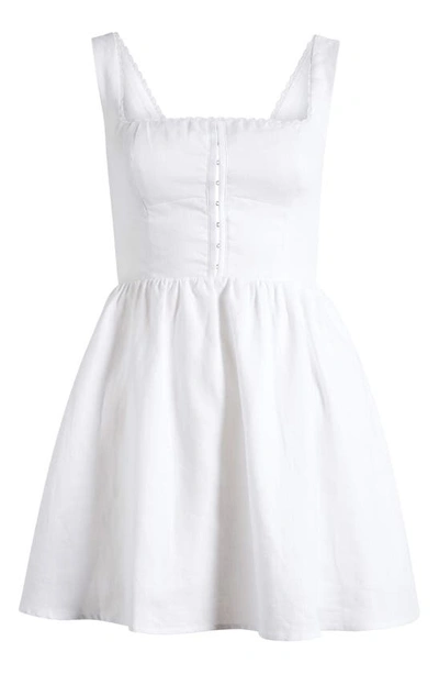 Shop Reformation Sheri Linen Babydoll Minidress In White