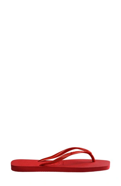 Havaianas Slim Square Flip Flop In Ruby Red