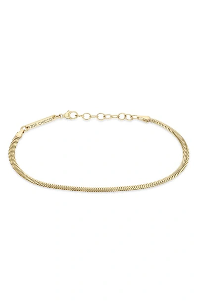 Zoë Chicco 14k Yellow Gold Heavy Metal Oval Snake Link Chain Bracelet In 14k Yellow Gold