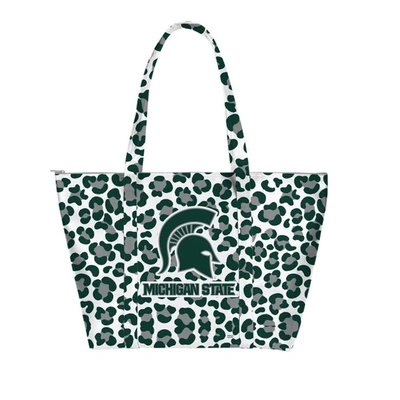 Shop Indigo Falls Michigan State Spartans Leopard Weekender Tote Bag In Green