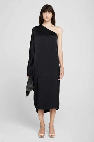 Shop Anine Bing Rowan Dress In Black Silk