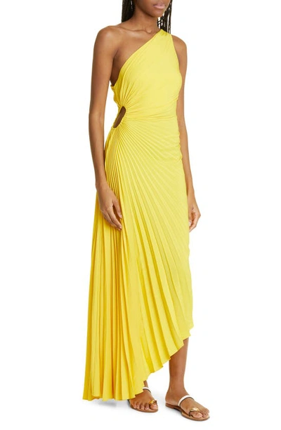 Shop A.l.c Delfina Cutout One-shoulder Maxi Dress In Sole
