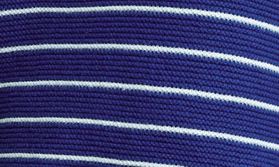 Mango Stripe Crewneck Sweater In Vibrant Blue