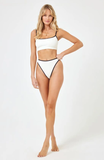 Shop L*space Nora Bitsy Bikini Bottoms In Cream/ Black