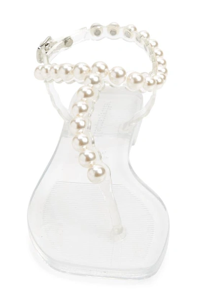 Shop Jeffrey Campbell Pearlesque Imitation Pearl Ankle Strap Sandal In Clear