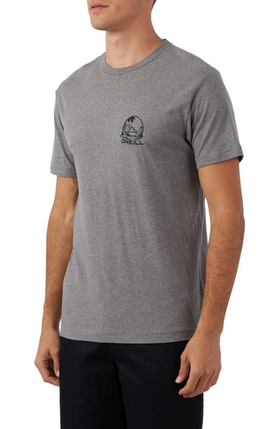 Shop O'neill Chunk Graphic T-shirt In Heather Grey