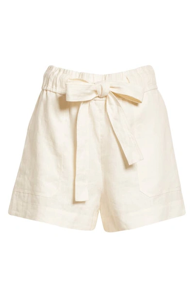 Shop A.l.c Barrett Tie Waist Linen Shorts In Cream