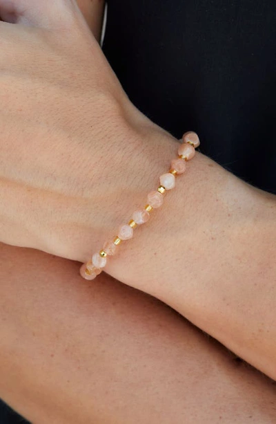 Shop Savvy Cie Jewels Amazonite Bead Stretch Bracelet In Pink