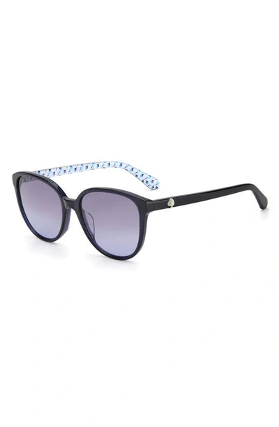 Shop Kate Spade 54mm Vienne Gradient Polarized Cat Eye Sunglasses In Blue / Grey Shaded Blu