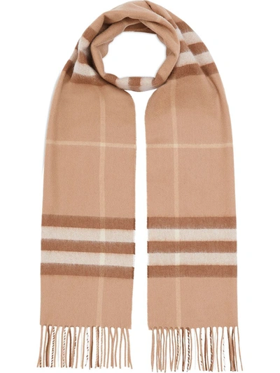 Shop Burberry Women's Beige Cashmere Scarf