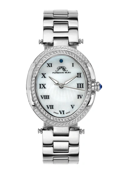 Shop Porsamo Bleu South Sea Oval Crystal Women's Bracelet Watch In Blue