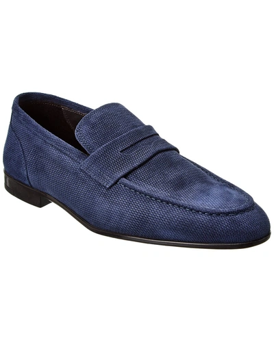 Shop M By Bruno Magli Lauro Suede Loafer In Blue