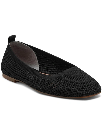 Shop Lucky Brand Daneric Womens Perforated Square Toe Ballet Flats In Black