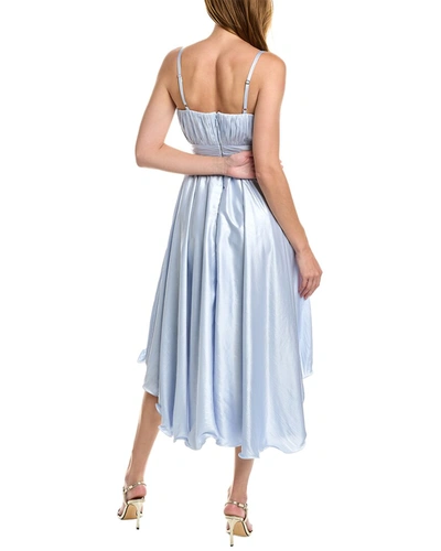 Shop Bcbgmaxazria Crimped Satin Cocktail Dress In Blue