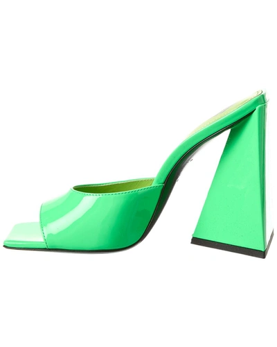 Attico Devon Patent Leather Sandals In Green