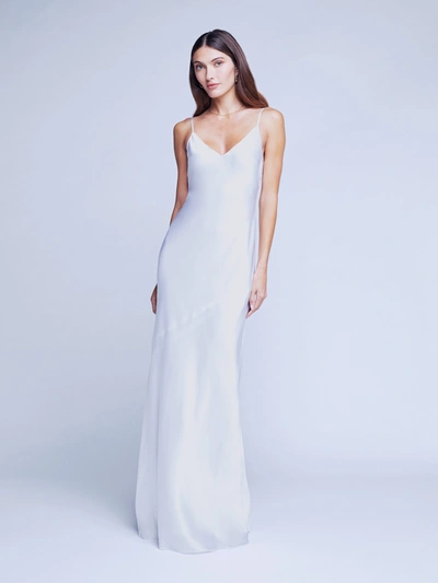 Shop L Agence Serita Silk Slip Dress In White