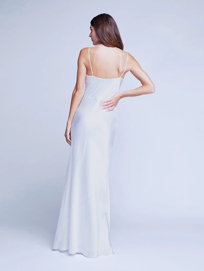 Shop L Agence Serita Silk Slip Dress In White