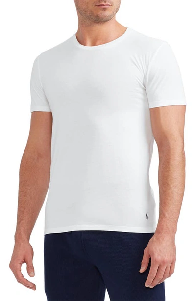 Shop Polo Ralph Lauren 3-pack Classic Logo Embroidered Crewneck Undershirts In White/white